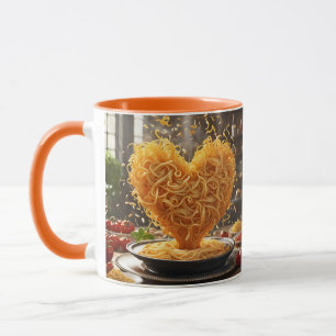 Fantasy Cute Spaghetti Heart Plate Mug