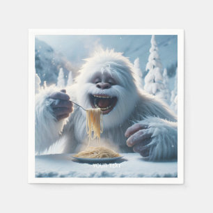 Fantasy Cute Spaghetti Yeti Snow Napkin