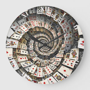 Fantasy Cute  Spiral Cards Staircase  Large Clock