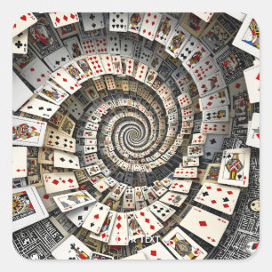 Fantasy Cute Spiral Cards Staircase Square Sticker