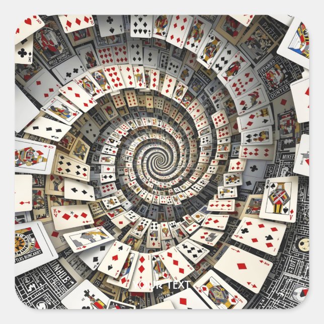 Fantasy Cute  Spiral Cards Staircase  Square Sticker (Front)