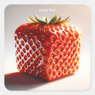 Fantasy Cute Square Red Strawberry Sticker