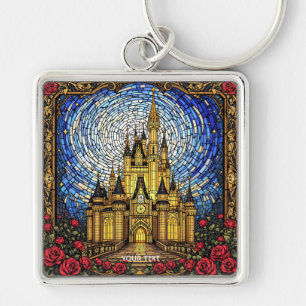 Fantasy Cute Stained Glass Castle Key Ring