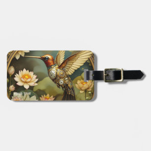 Fantasy Cute Steampunk Bird Clock Luggage Tag