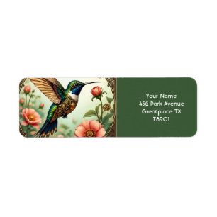 Fantasy Cute Steampunk Bird Flowers 