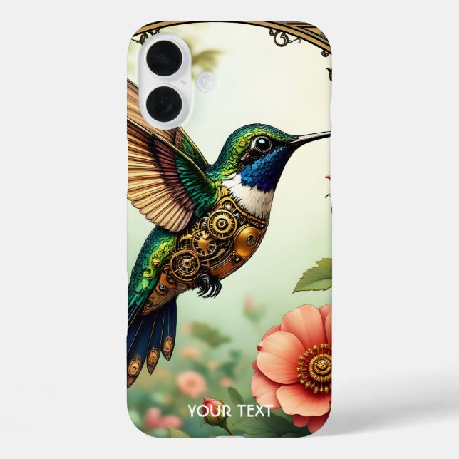 Fantasy Cute Steampunk Bird Flowers Case-Mate iPhone Case (Back)