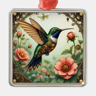 Fantasy Cute Steampunk Bird Flowers Metal Tree Decoration