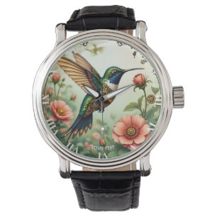 Fantasy Cute Steampunk Bird Flowers Watch