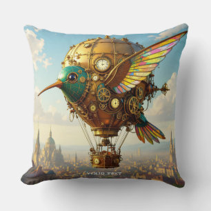 Fantasy Cute  Steampunk Bird Sky Cushion