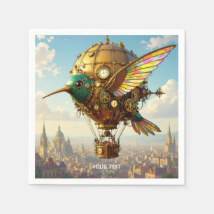 Fantasy Cute Steampunk Bird Sky Napkin