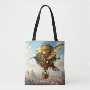 Fantasy Cute  Steampunk Bird Sky Tote Bag