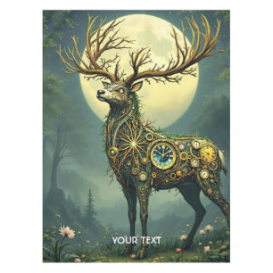 Fantasy Cute Steampunk Deer Forest Tablecloth
