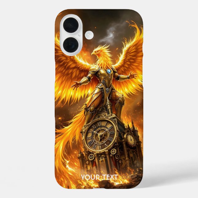 Fantasy Cute Steampunk Flames Phoenix Case-Mate iPhone Case (Back)