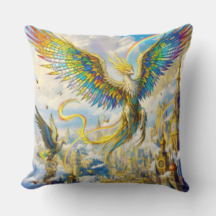 Fantasy Cute Steampunk Griffin City Cushion