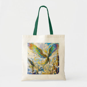 Fantasy Cute Steampunk Griffin City Tote Bag