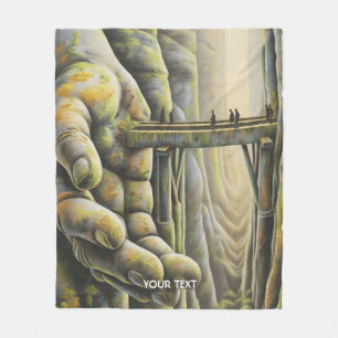 Fantasy Cute Stone Hand Bridge Fleece Blanket