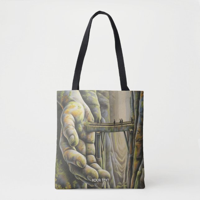 Fantasy Cute Stone Hand Bridge Tote Bag (Front)