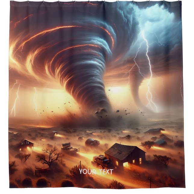 Fantasy Cute Storm Desert Farm Shower Curtain (Front)