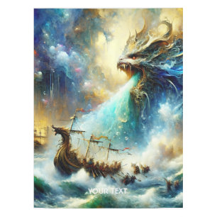Fantasy Cute Storm Sea Ship Tablecloth