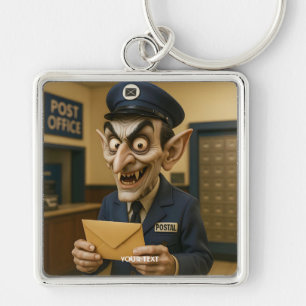 Fantasy Cute Strange Postal Worker Key Ring