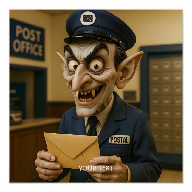 Fantasy Cute  Strange Postal Worker Poster (Front)