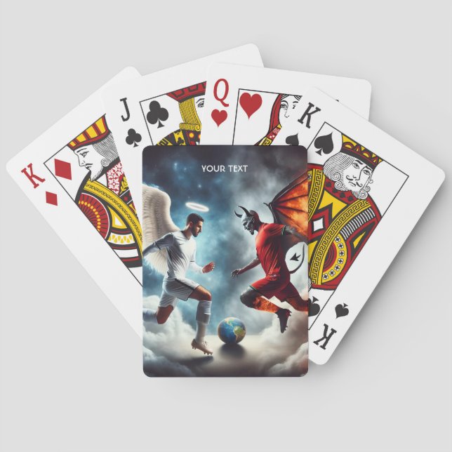 Fantasy Cute Strange Soccer Match Playing Cards (Back)