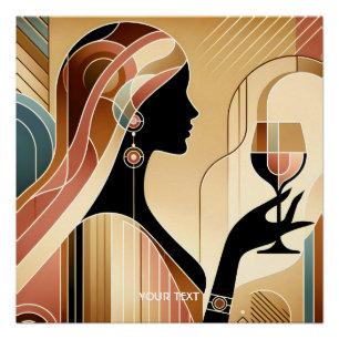 Fantasy Cute Striking Woman Profile Poster