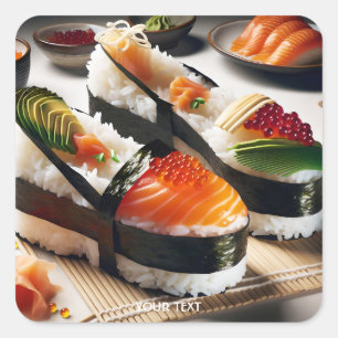 Fantasy Cute Stylish Sushi Shoes Square Sticker