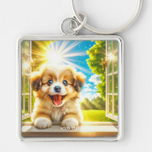 Fantasy Cute Sun Baby Dog Key Ring