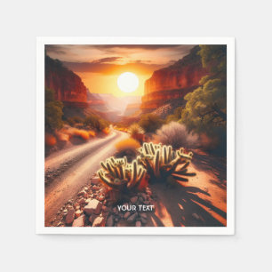Fantasy Cute Sun Desert Sunset Napkin