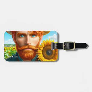 Fantasy Cute Sunflower Van Gogh Luggage Tag