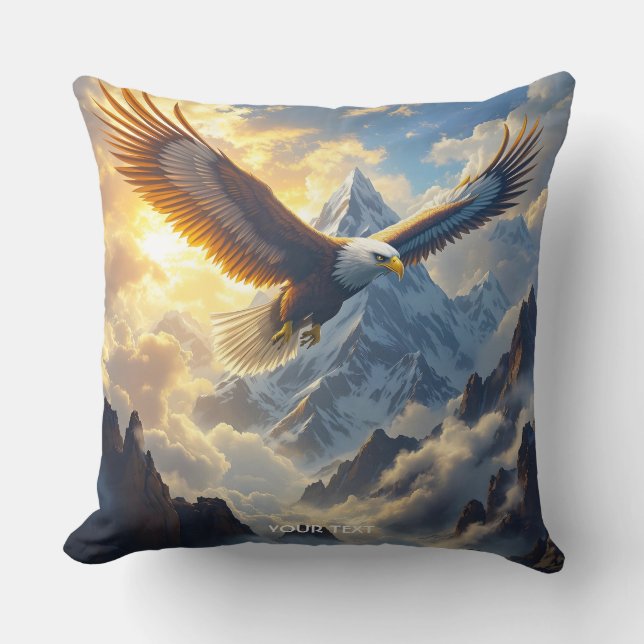 Fantasy Cute Sunset Eagle Mountains Cushion (Front)