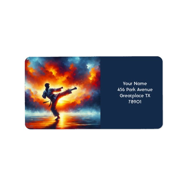 Fantasy Cute Sunset Karate Fighter Label (Front)