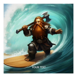 Fantasy Cute Surfer Sunny Day Poster