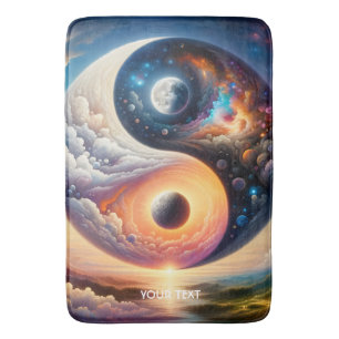 Fantasy Cute Surreal Yin Yang Bath Mat