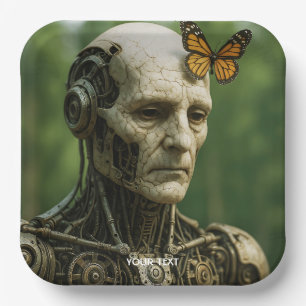 Fantasy Cute Surrealism Butterfly Face Paper Plate