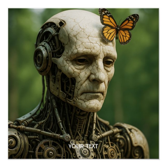 Fantasy Cute Surrealism Butterfly Face Poster (Front)