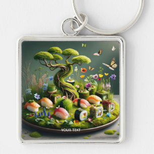Fantasy Cute Sushi Japanese Landscape Key Ring