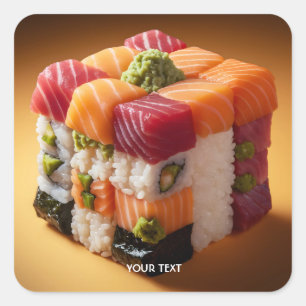 Fantasy Cute Sushi Small Cube Square Sticker
