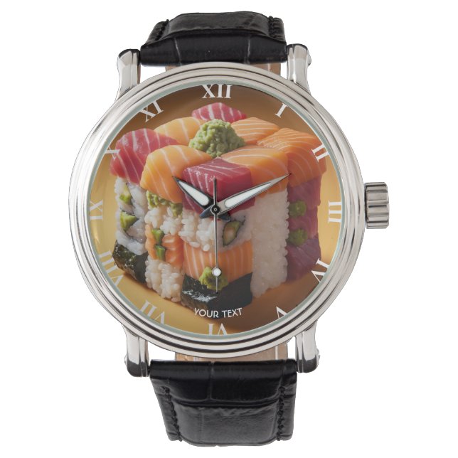 Fantasy Cute Sushi Small Cube Watch (Front)