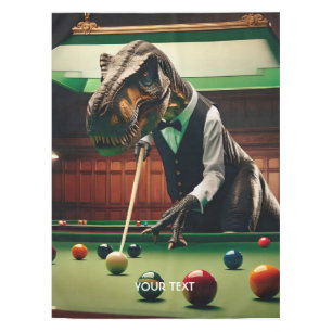 Fantasy Cute T-rex Playing Snooker Tablecloth