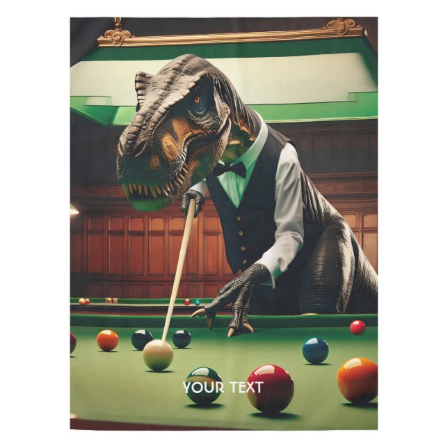 Fantasy Cute T-rex Playing Snooker Tablecloth (Front)