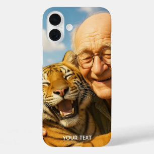 Fantasy Cute Tiger Old Man iPhone 16 Plus Case