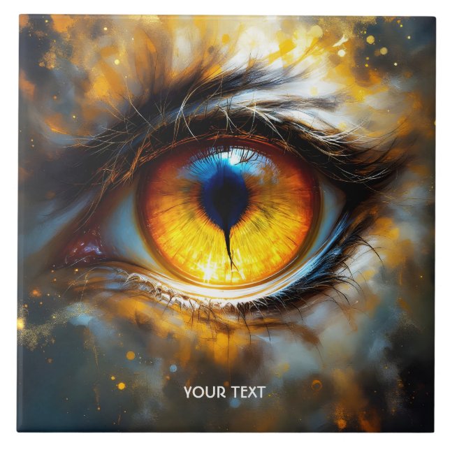 Fantasy Cute Tiger Orange Eye Tile (Front)
