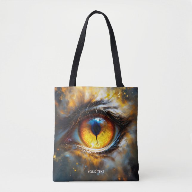 Fantasy Cute Tiger Orange Eye Tote Bag (Front)
