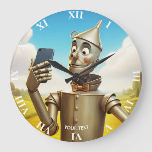 Fantasy Cute Tin Man Road Large Clock