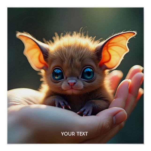 Fantasy Cute Tiny Bat Hand Poster (Front)