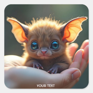 Fantasy Cute Tiny Bat Hand Square Sticker