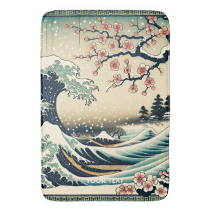 Fantasy Cute Traditional Japanese Landscape Bath Mat