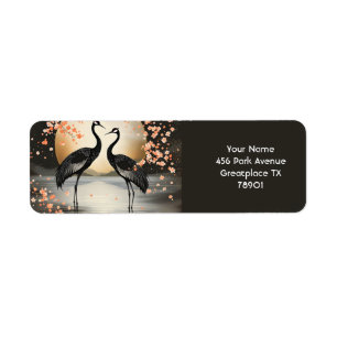 Fantasy Cute Two Black Cranes
